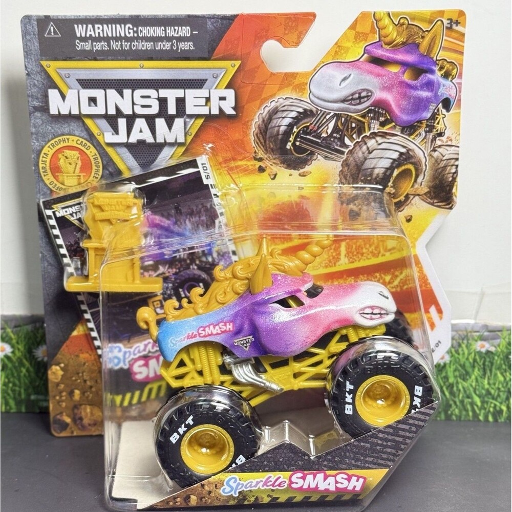 SPIN MASTER 2026 DIECAST MONSTER JAM GOLD TROPHY CARD SERIES #01 SPARKLE SMASH